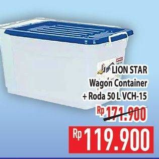 Promo Harga Lion Star Wagon Container + Roda VCH-15 50000 ml - Hypermart