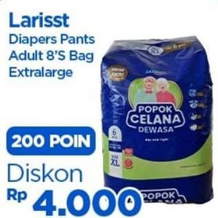 Promo Harga Larisst Diapers Pants Adult XL6 6 pcs - Indomaret
