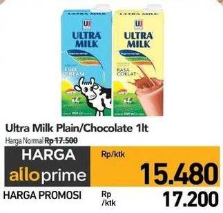 Promo Harga Ultra Milk Susu UHT Full Cream, Coklat 1000 ml - Carrefour