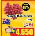 Promo Harga Anggur Red Globe Australia per 100 gr - Hypermart