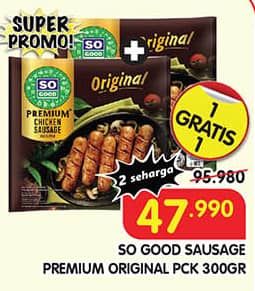 Promo Harga So Good Premium Sausage Original 300 gr - Superindo