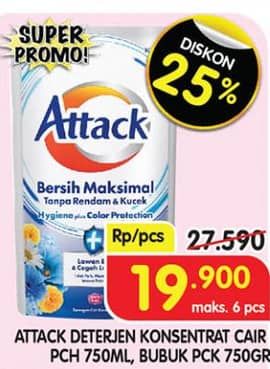 Promo Harga Attack Liquid/Powder Detergent  - Superindo