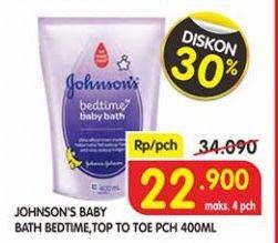 Promo Harga JOHNSONS Baby Bath Bedtime, Top To Toe 400 ml - Superindo