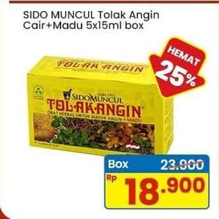 Promo Harga Sido Muncul Jamu Tolak Angin Cair + Madu per 5 sachet 15 ml - Indomaret