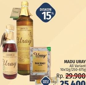 Promo Harga MADU URAY All Variant 10x12 g/ 250-875 g  - LotteMart