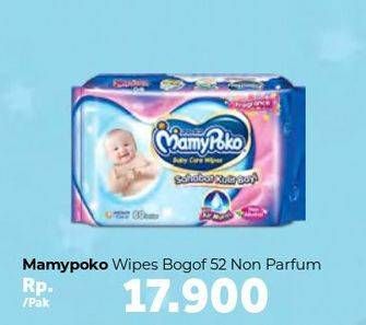 Promo Harga MAMY POKO Baby Wipes Non Perfumed 52 pcs - Carrefour