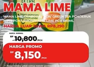Promo Harga Mama Lime Cairan Pencuci Piring Charcoal, Green Tea, Lime, Lemon 680 ml - Carrefour