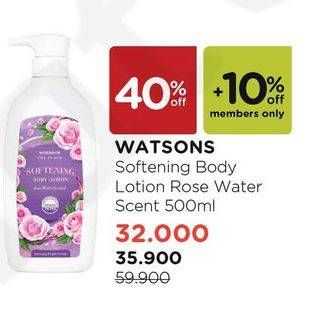 Promo Harga WATSONS Softening Body Lotion Rose 500 ml - Watsons