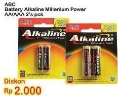 Promo Harga ABC Battery Alkaline LR03/AAA, LR6/AA 2 pcs - Indomaret