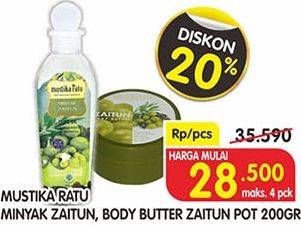Promo Harga MUSTIKA RATU Minyak Zaitun/Body Butter 200gr  - Superindo