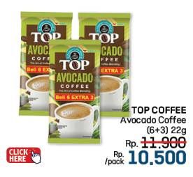 Promo Harga Top Coffee Kopi Avocado per 9 sachet 22 gr - LotteMart