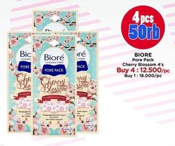 Promo Harga Biore Pore Pack Cherry Blossom 4 pcs - Watsons