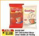 Promo Harga Good Day Instant Coffee 3 in 1 Chococinno, Mocacinno, Vanilla Latte per 10 sachet 20 gr - Alfamart