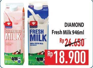 Promo Harga Diamond Fresh Milk 946 ml - Hypermart