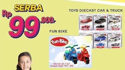 Promo Harga Toys Diecast Car & Truck/Fun BIke  - Carrefour