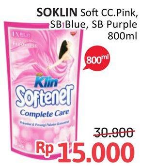 Promo Harga SO KLIN Softener Sekali Bilas Complete Care Fabulous Pink, Blue, Violet 800 ml - Alfamidi