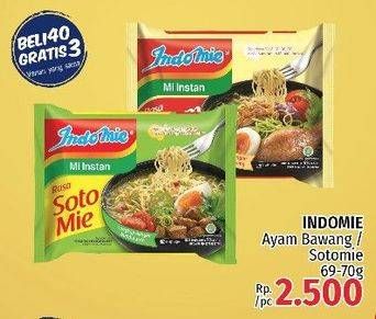 Promo Harga INDOMIE Mi Kuah Ayam Bawang, Soto Mie 69 gr - LotteMart