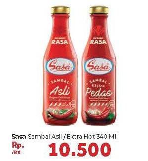 Promo Harga SASA Sambal Asli, Ekstra Pedas 340 ml - Carrefour