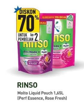 Promo Harga Rinso Liquid Detergent + Molto Purple Perfume Essence, + Molto Pink Rose Fresh 1500 ml - Hypermart