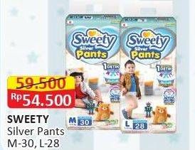 Promo Harga Sweety Silver Pants M30, L28 28 pcs - Alfamart