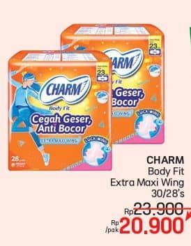 Promo Harga Charm Body Fit Extra Maxi Wing 28 pcs - Lotte Grosir