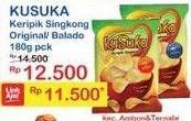 Promo Harga KUSUKA Keripik Singkong Original, Balado 180 gr - Indomaret