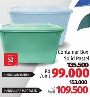 Promo Harga Club Container Box Solid  - Lotte Grosir