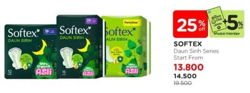 Promo Harga Softex Daun Sirih 10 pcs - Watsons