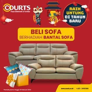 Promo Harga Beli Sofa Berhadiah Bantal Sofa  - COURTS