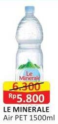 Promo Harga LE MINERALE Air Mineral 1500 ml - Alfamart