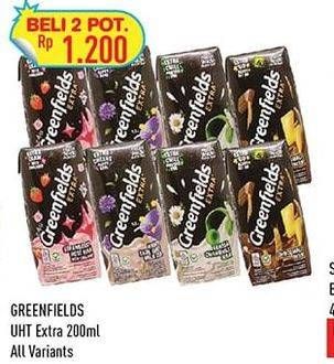 Promo Harga Greenfields UHT Extra Milk All Variants 200 ml - Hypermart
