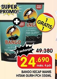 Promo Harga Bango Kecap Manis Hitam Gurih 550 ml - Superindo