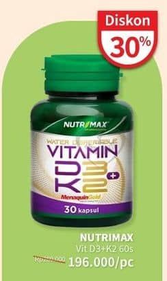 Promo Harga Nutrimax Vitamin D3 + K2 60 pcs - Guardian