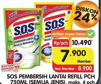 Promo Harga SOS Pembersih Lantai All Variants 750 ml - Superindo