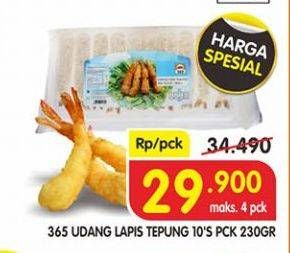 Promo Harga 365 Udang Lapis Tepung per 10 pcs 230 gr - Superindo