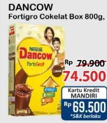 Promo Harga Dancow FortiGro Susu Bubuk Instant Cokelat 800 gr - Alfamart