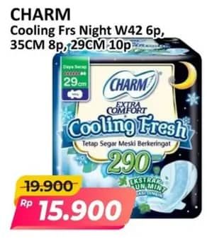 Promo Harga Charm Extra Comfort Cooling Fresh Wing 42cm, Wing 35cm, Wing 29cm 6 pcs - Alfamart
