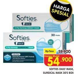 Promo Harga SOFTIES Masker Daily Mask, Surgical Mask 30 pcs - Superindo