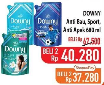 Promo Harga Downy Plus Collection Anti Bau, Sport Fresh, Anti Apek 680 ml - Hypermart