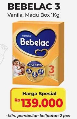 Promo Harga BEBELAC 3 Susu Pertumbuhan Madu, Vanila 1000 gr - Alfamart