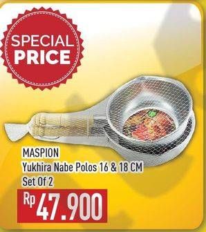 Promo Harga MASPION Yukihira Nabe 16 Cm, 18 Cm per 2 pcs - Hypermart