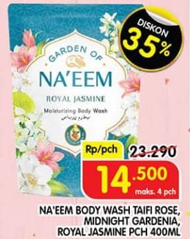 Promo Harga NAEEM Body Wash Taifi Rose, Royal Jasmine, Midnight Gardenia 400 ml - Superindo