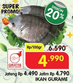 Promo Harga Ikan Gurame per 100 gr - Superindo