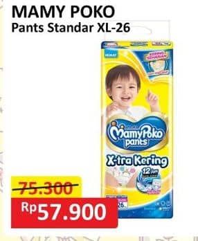 Promo Harga Mamy Poko Pants Xtra Kering XL26 26 pcs - Alfamart