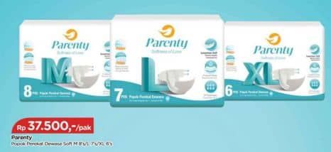 Promo Harga Parenty Softness Of Love Adult Diapers L7, M8, XL6 6 pcs - TIP TOP