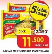 Promo Harga INDOMIE Mi Kuah Kari Ayam per 5 pcs 72 gr - Superindo