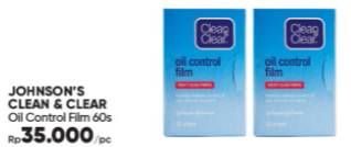 Promo Harga Clean & Clear Oil Control Film Blue 60 pcs - Guardian