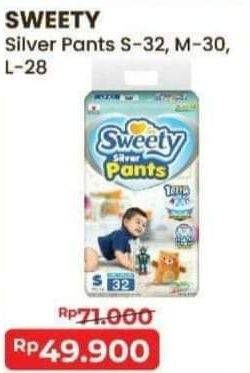 Promo Harga Sweety Silver Pants L28, M30, S32 28 pcs - Alfamart