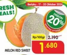 Promo Harga Melon Red Sweet per 100 gr - Superindo