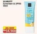 Promo Harga Scarlett Ultra Light Daily Sunscreen Wajah SPF 50+ PA ++++ 30 ml - Alfamart